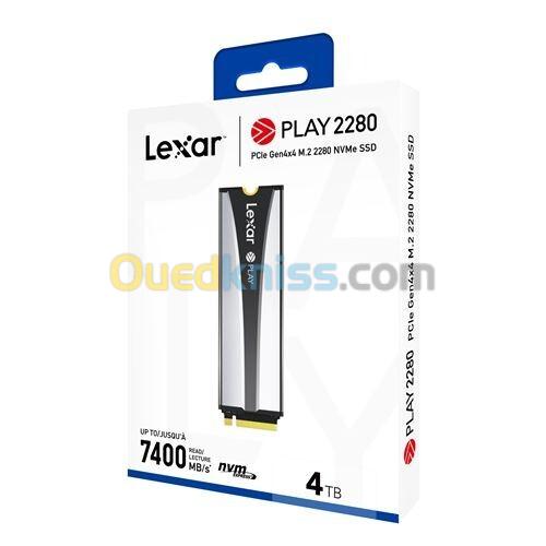 SSD Lexar Play 2280 NVMe Gen 4x4 04 Tb UP To 7400MB/s - Compatible avec PS5 -