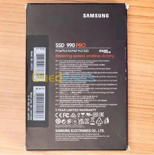  Samsung SSD 990 PRO 2TB PCIE 4.0X4 NVME 2.0 Pour PS5-Laptop-PC Bureau -- PROMOTION