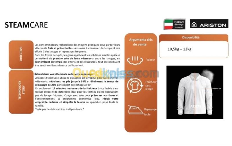 MACHINE À LAVER ARISTON 12/8 KG SECHANTE 15 PROGRAMMES 3