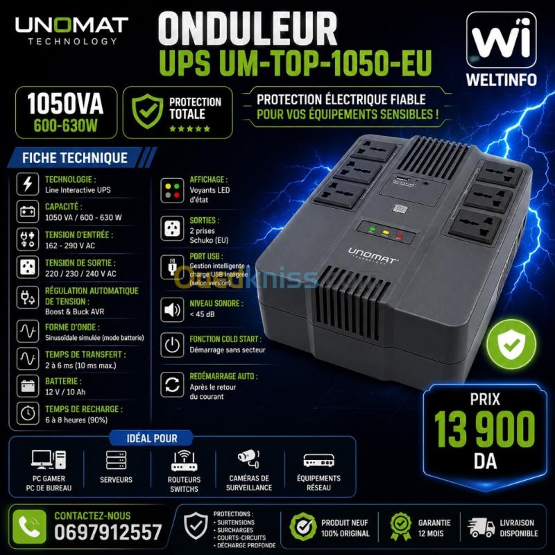 ONDULEUR UNOMAT UPS UM TOP 1050-EU