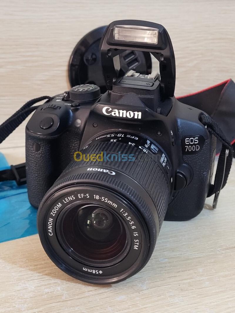 Canon EOS 700D Appareil photo Reflex SLR 18 MP CMOS 5184 x 3456 pixels + Objectif Canon EF-S 18-55mm f/3.5-5.6 IS STM f/3.5-5.6 7