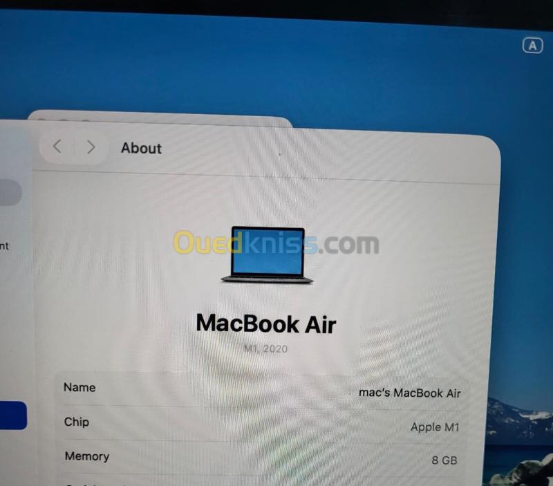 MacBook Air M1 | 8GB RAM | 256GB SSD | COMPTAGE DE CYCLES 91 8