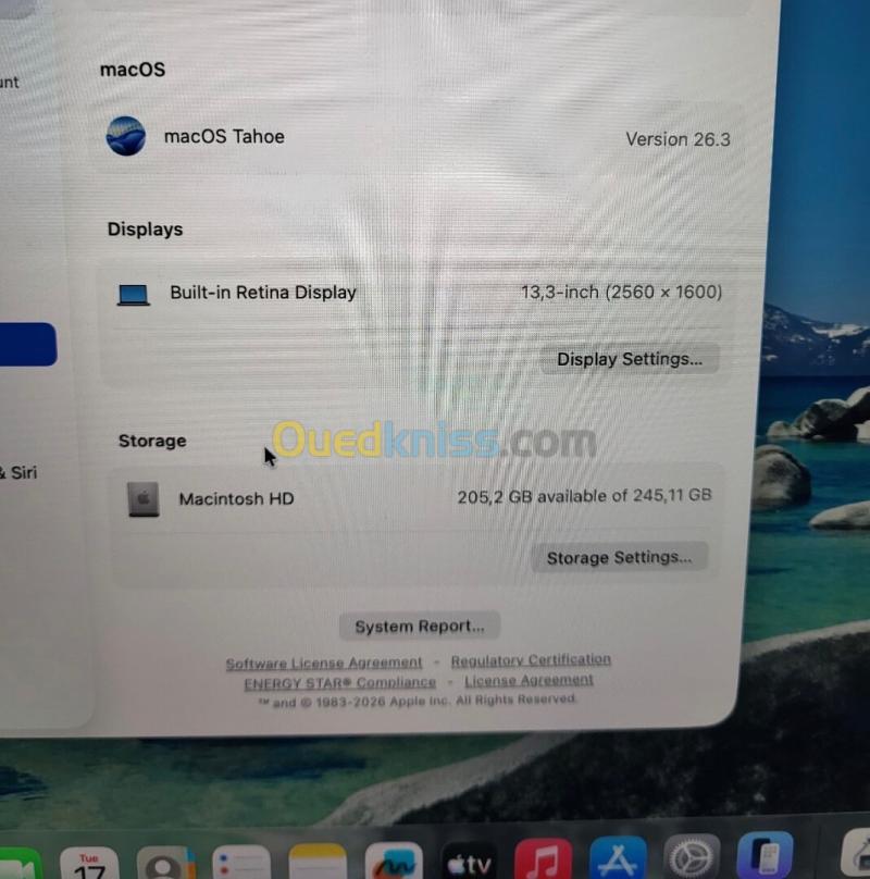 MacBook Air M1 | 8GB RAM | 256GB SSD | COMPTAGE DE CYCLES 91 11