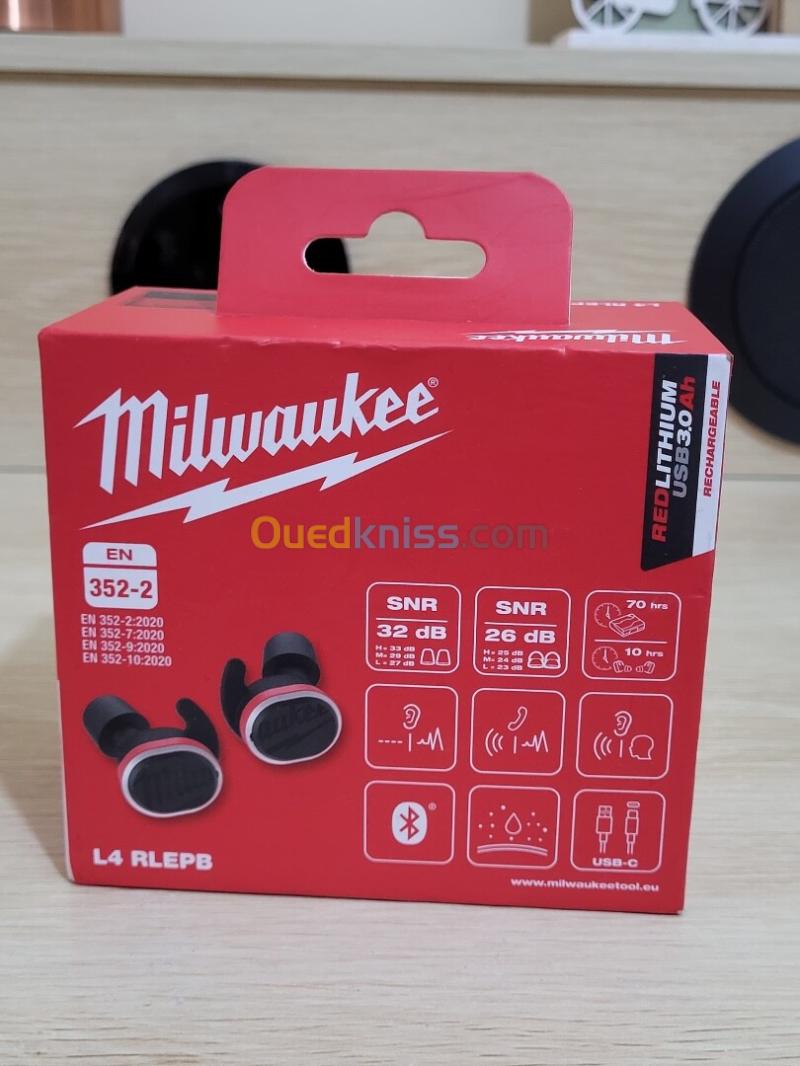 Ecouteur Milwaukee L4 RLEPB PROTECTION AUDITIVE BLUETOOTH -écouter de la musique parler au téléphone 5