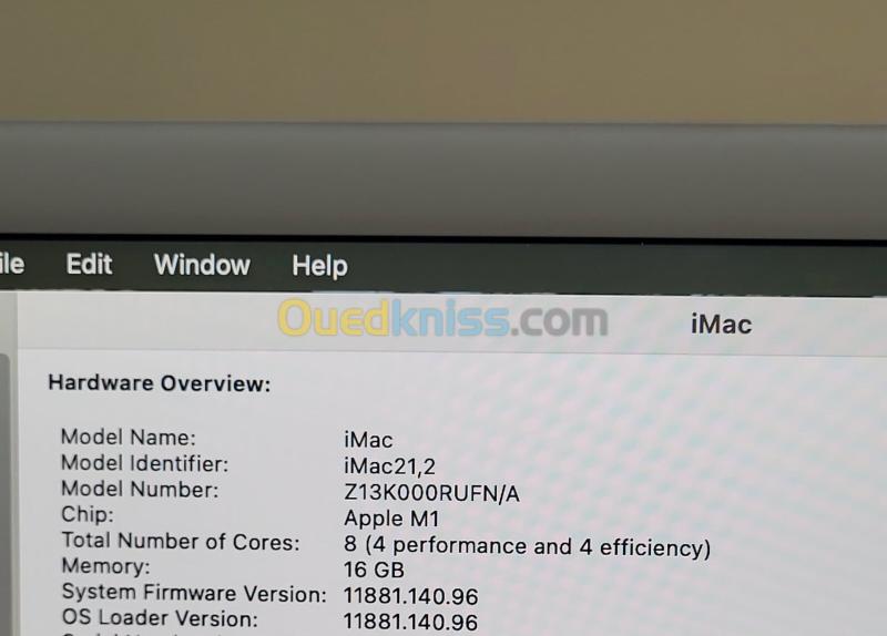 IMAC M1 24'' 4.5K | M1 Pro 8 CPU | GPU 8 COEURS | 16GB RAM | 512GB NVMe SSD | 19