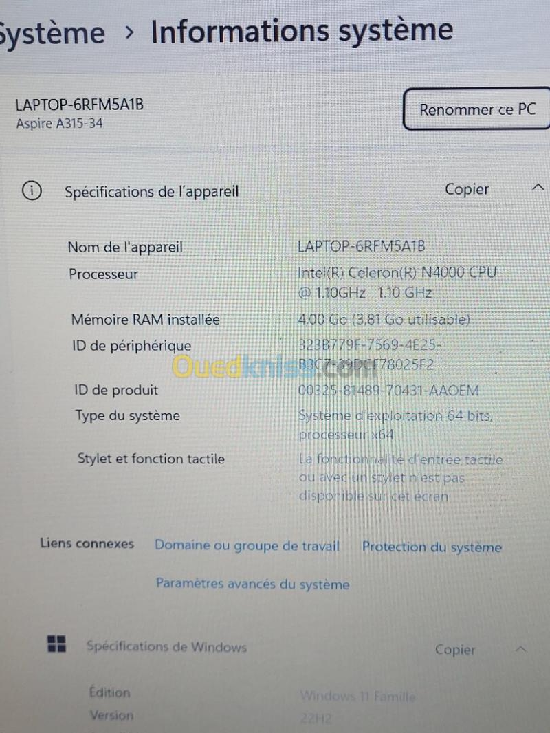 ASUS ASPIRE 3 15.6'' FHD | INTEL CELERON N4000 | 4GB RAM | 256GB NVMe SSD | INTEL UHD GRAPHICS 40