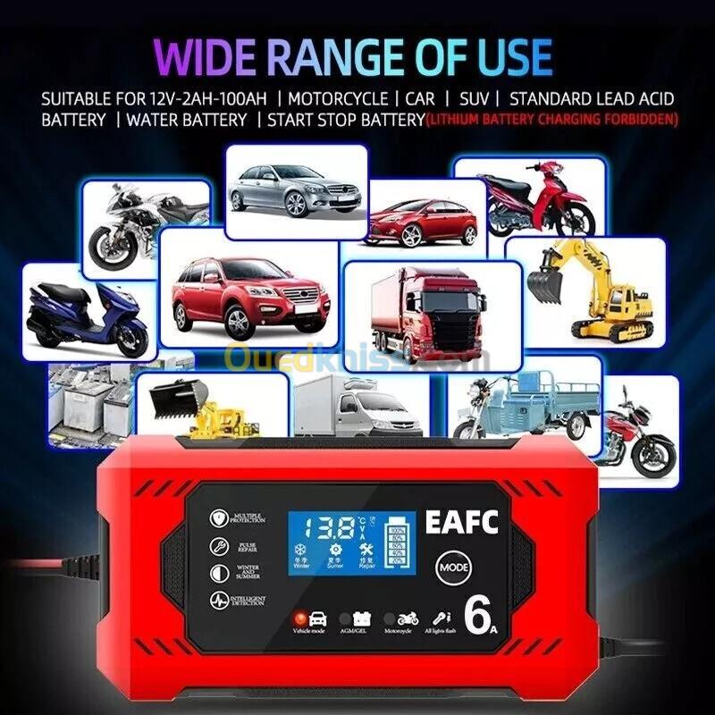 Chargeur de batterie de voiture intelligent automatique 12 V 6 A EAFC 7