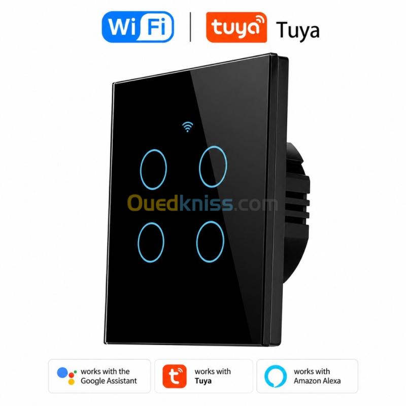 Interrupteur Tactile de lumière intelligent connecté wifi 1 / 2 / 3 / 4 / Boutons 5