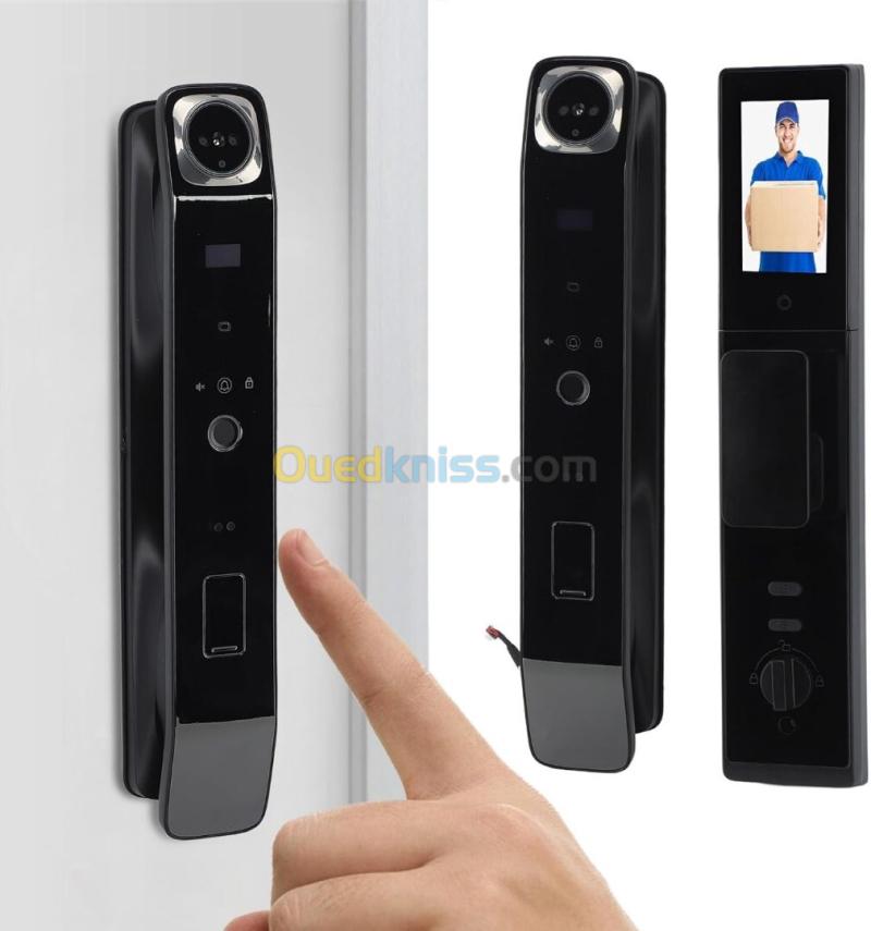 Serrure Connectée Intelligente Wi-Fi avec Caméra HD, Écran et Empreinte Digitale