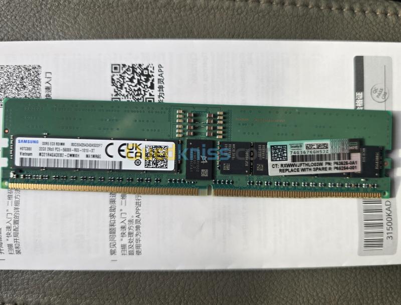 RAM pour Serveur DDR5 ECC RDIMM 32GB | Sk hynix et Samsung 4