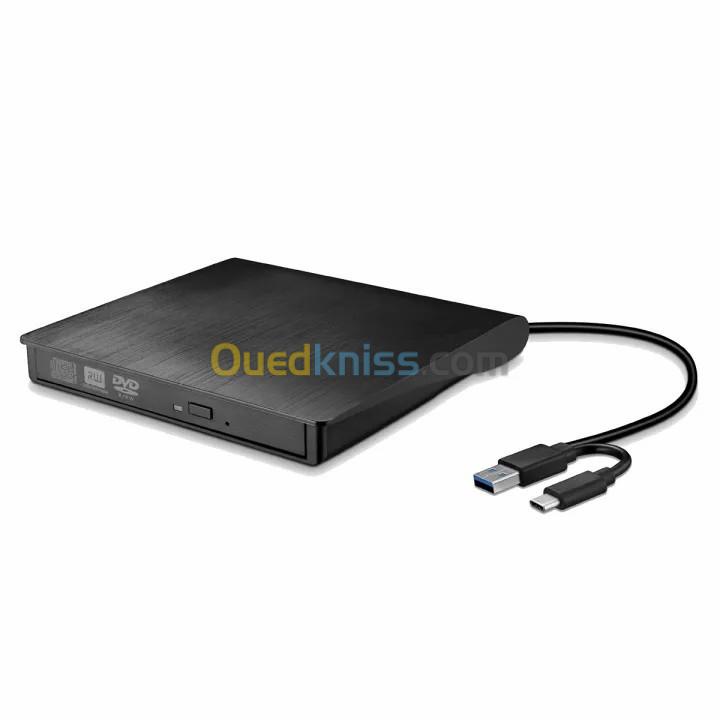Lecteur optique externe CD DVD RW, USB 3.0 Type C, graveur DVD