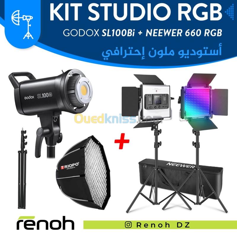 Kit Studio RGB GODOX SL100Bi Avec Kit NEEWER 660 RGB