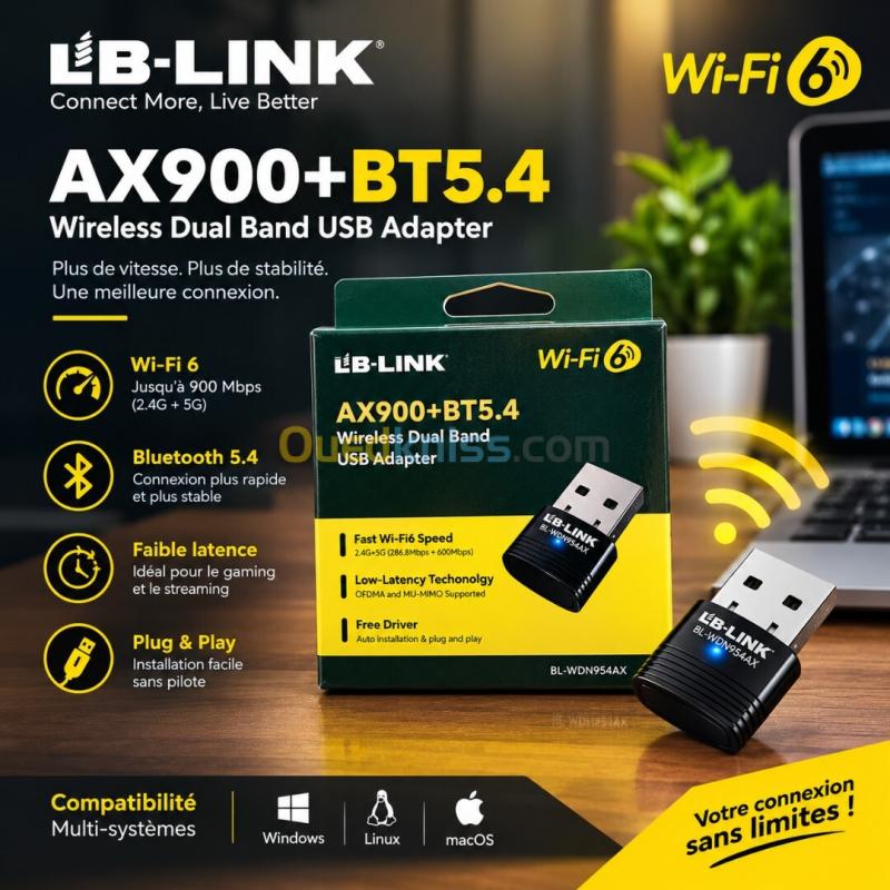 CLÉ WIFI LB-LINK AX900 BL-WDN954AX NANO WIFI 6