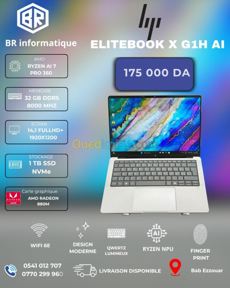 HP ELITEBOOK X G1H AI AMD RYZEN 7 PRO 360 AI 32GB 1TB SSD NVME 14.1 FULLHD+