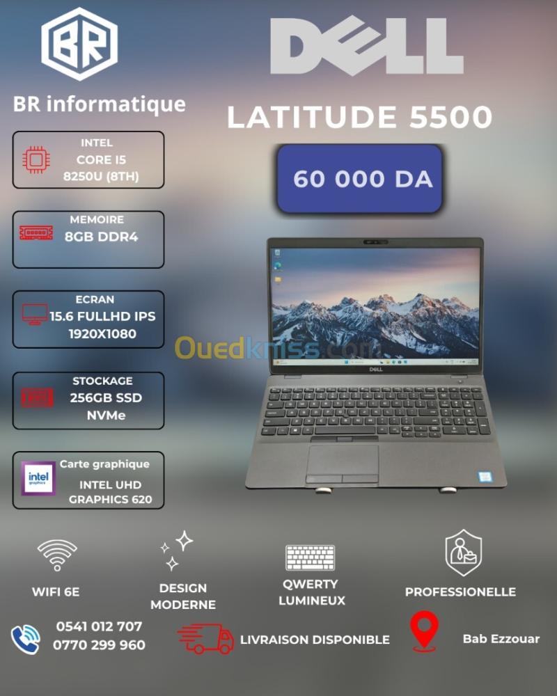 DELL LATITUDE 5500 INTEL CORE I5 8365U 8GB 256GB SSD 15,6 FULLHD IPS 8