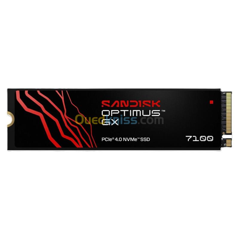 DISQUE SSD SANDISK OPTIMUS GX - 2TO - M.2 2280 - NVME - PCIE 4.0 X4 - JUSQU'À 7250 MB/S LECTURE - 7100 MB/S ÉCRITURE - NVM EXPRESS - ORIGINAL 2