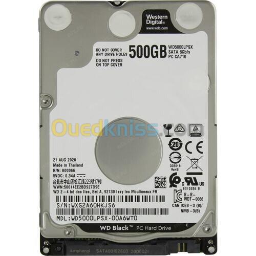 WD BLACK 500GB GAMING HARD DISK - DISQUE DUR INTERNE 2.5" HDD - 7200 RPM - SATA 6GB/S - PC - LAPTOP
