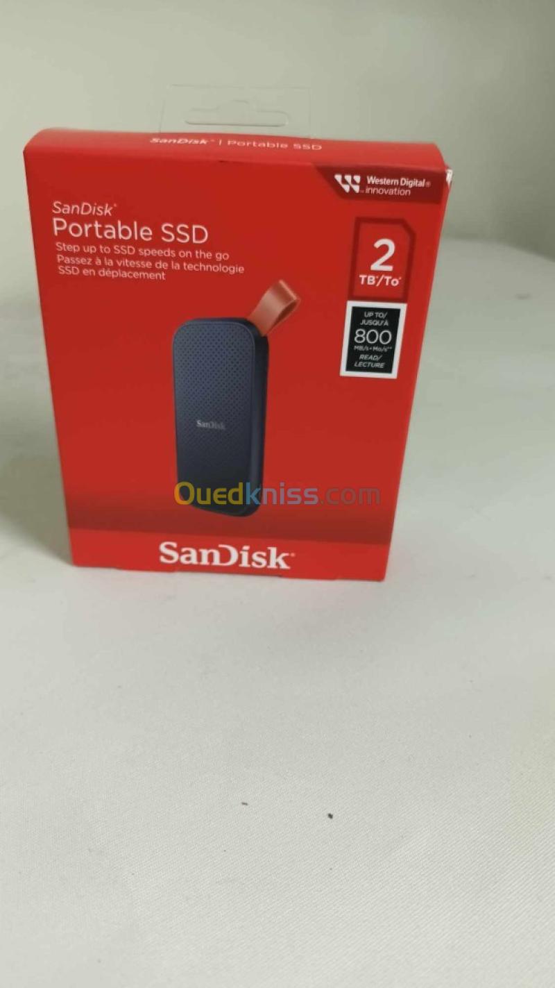 SANDISK PORTABLE 2TO SSD - DISQUE DURE EXTERNE - TYPE-C USB 3.2 - LECTURE JUSQU'À 800 MO/S 6