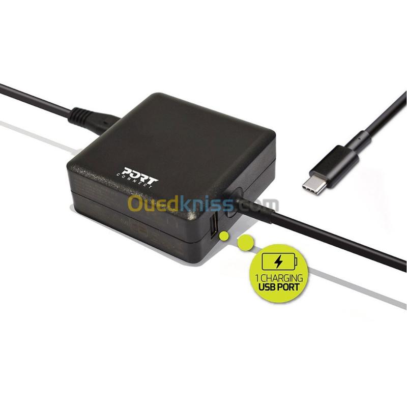Port Designs Alimentation 65w type c + 1 Port USB de Charge  4