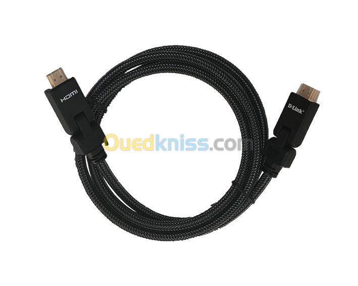 D-Link HCB-4AABLBR-30 Câble HDMI 2.0 avec connecteur à 180 degrés - 30M
