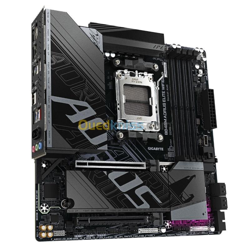 GIGABYTE B840M AORUS ELITE WIFI 6E - CARTE MÈRE MICRO ATX -  SOCKET AM5 - 4X DDR5 - M.2 4.0 - BLACK 3
