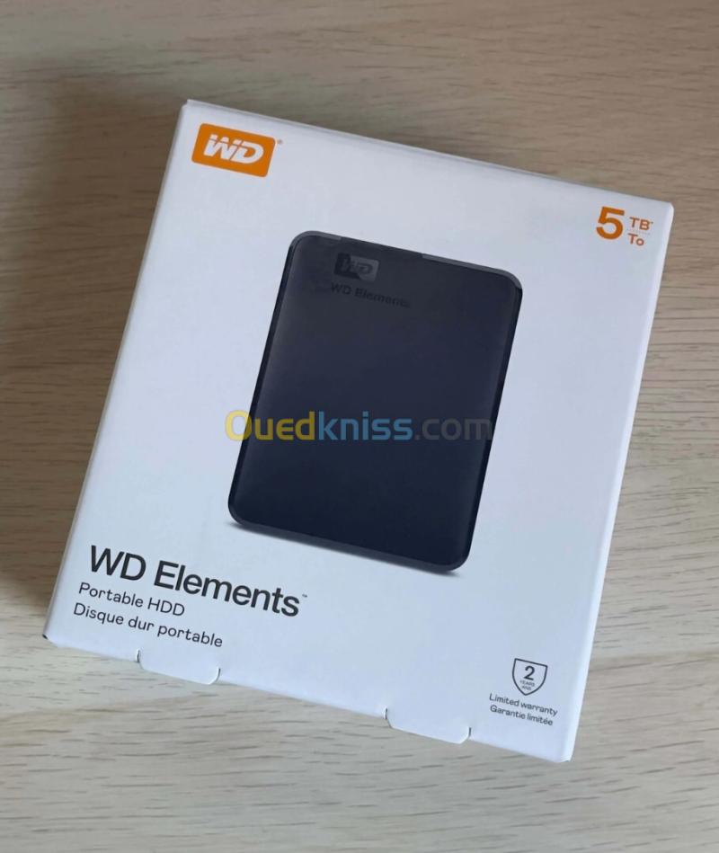 WD ELEMENTS PORTABLE 5TO HDD - DISQUE DUR EXTERNE 2.5" PORTABLE - USB 3.0 - NOIR - BLACK 3