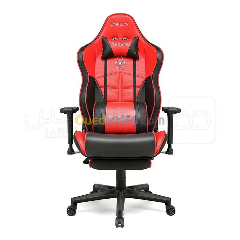 KIROGI SIÉGE GAMING 2076 XL - ACCOUDOIR 5D - REPOSE-PIEDS - ROTATION À 360 - ERGONOMIQUE - ROUGE
