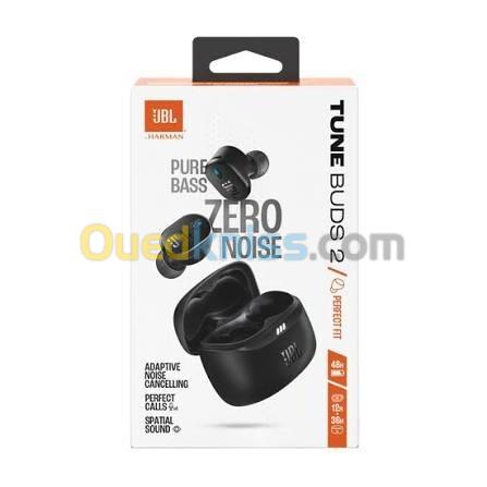 JBL TUNE BUDS 2 - ÉCOUTEURS INTRA-AURICULAIRES SANS FIL TRUE WIRELESS - RÉDUCTION DE BRUIT ADAPTATIVE - IP54 - BLACK