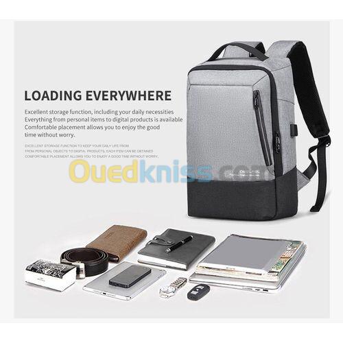 SAC A DOS DEELFEL FASHION TREND - AI0422 - 15.6" - USB - JACK 3.5 MM - GRIS & NOIR - ORIGINAL  3