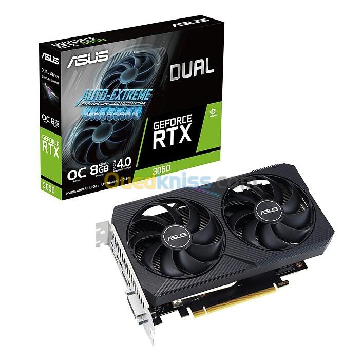 ASUS DUAL GEFORCE RTX 3050 V2 OC - 8GB GDDR6 - PCI EXPRESS - DLSS 4 - RAY TRACING - HDMI/DISPAY - 2 X FANS - BLACK