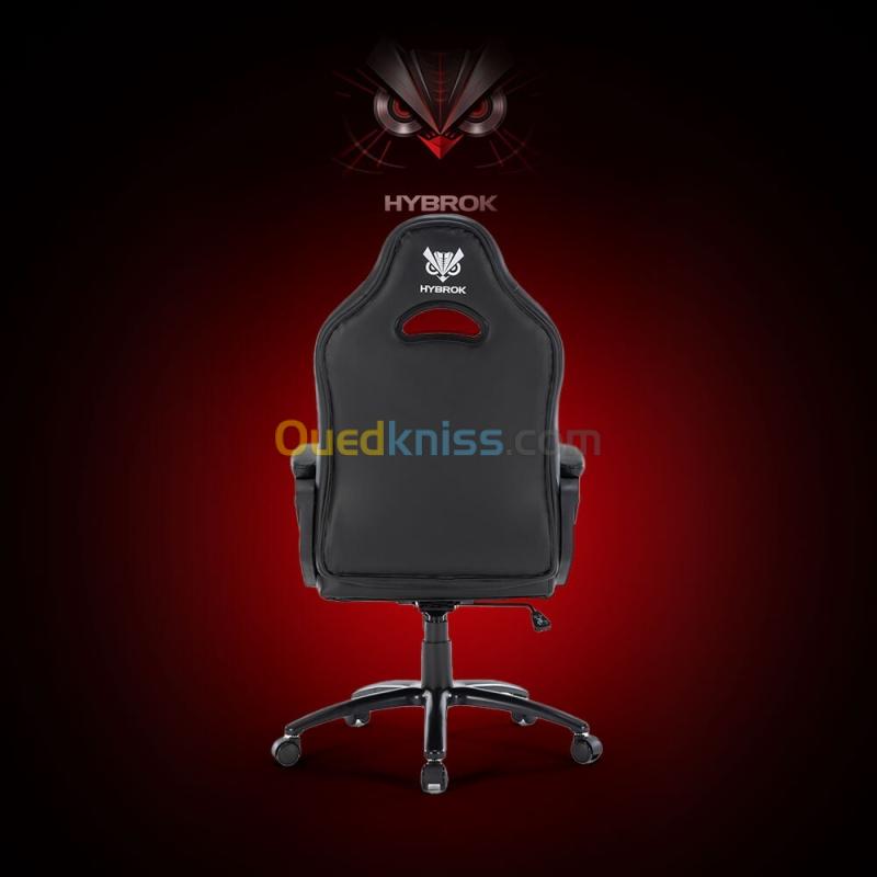 HYBROK FLY SHARK - CHAISE GAMING - ERGONOMIQUE - PIVOTANTE 360 - HAUTEUR RÉGLABLE - COUSSINS CERVICAL & LOMBAIRE - BLACK 4