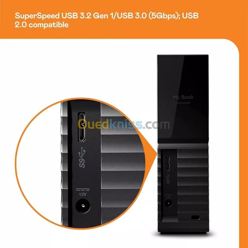 WD MY BOOK 8TB - DISQUE DUR EXTERNE DESKTOP HDD 3.5 POUCES - USB 3.0 - BACKUP HAUTE CAPACITE - CHIFFREMENT AES 256 BITS - BLACK 4