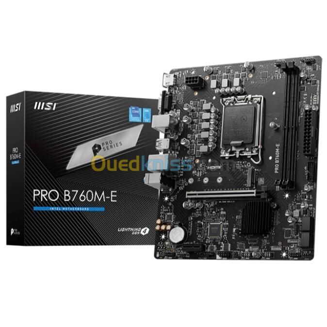 MSI PRO B760M-E DDR5 - CARTE MERE MICRO-ATX - 2xDDR5 - 1xM.2 - PCIE 4.0 - LGA 1700 - BLACK