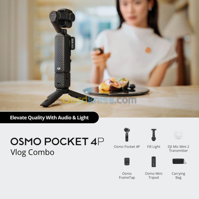 DJI OSMO POCKET 4P VLOG COMBO - CAMÉRA VLOG 4K - DOUBLE CAMÉRA - STABILISATION 3 AXES - ÉCRAN TACTILE - WIFI 6 - BLUETOOTH - NOIR 4