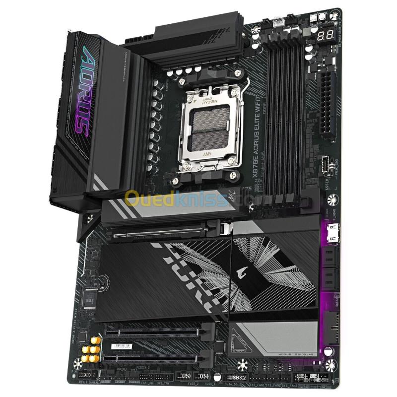GIGABYTE X870E AORUS ELITE WIFI7 - CARTE MÈRE ATX - SOCKET AM5 - 4 x DDR5 - 1 x PCIe 5.0 X16 - 4 x M.2 NVMe - WIFI 7 - BT 5.4 - LAN 2.5GBE - BLACK 2