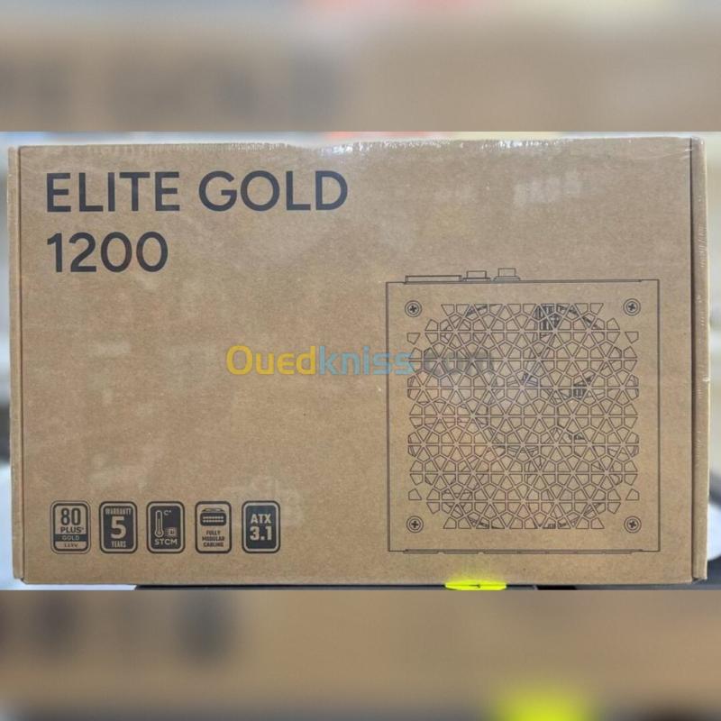 COOLER MASTER ELITE GOLD 1200W - ALIMENTATION PC 1200W - 80 PLUS GOLD - ATX 3.1 - PCIe 5.1 - FULL MODULAIRE - 12V-2x6 - VENTILATEUR FDB
