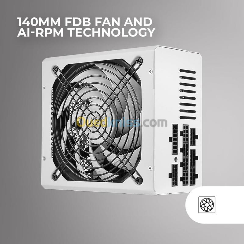 MARS GAMING MPZE750M - ALIMENTATION 750W - FULL MODULAIRE - 80 PLUS SILVER - TECHNOLOGIE AI - WHITE  2
