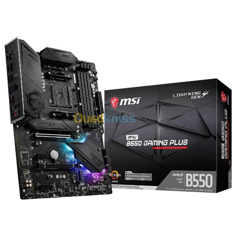 MSI MPG B550 GAMING PLUS ATX - AMD AM4 - 4x DDR4 - SATA 6Gb/s + M.2 - USB 3.1 - PCI-E 4.0 - BLACK