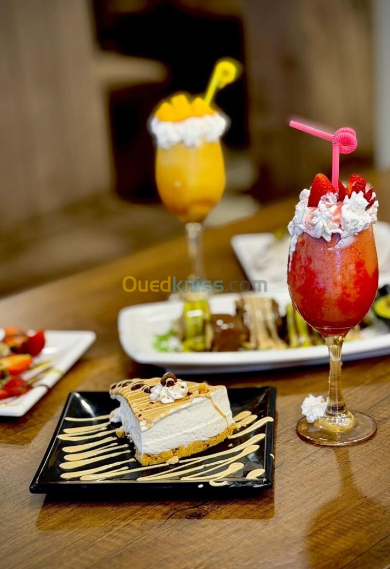 Barman et crêpe et desserts