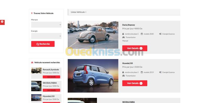 Site web de Gestion location de voiture et reservation 2