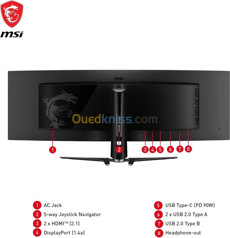 Ecran Gaming Incurvé MSI MPG 491CQP QD-OLED 49" Dual 144Hz