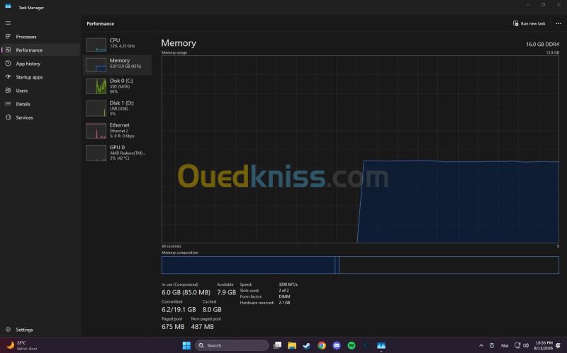 PC GAMER / PC Complete Ryzen 5 5650G / 16GB RAM DDR4 3200MTs / 256GB SSD SATA / Ecran MaxPower 22" 75Hz FULL HD 1080p 8