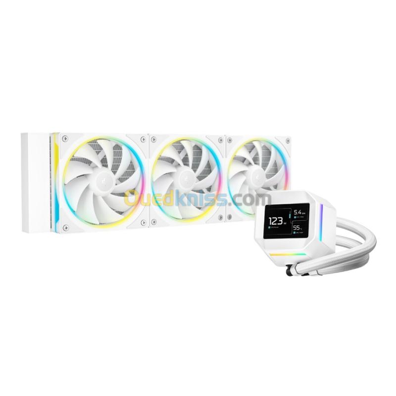 DEEPCOOL LM360 WHITE - AIO 360MM - ARGB - COMPATIBLE INTEL & AMD - RADIATEUR 360MM - 3 VENTILATEURS 120MM - BLANC - ORIGINAL 3