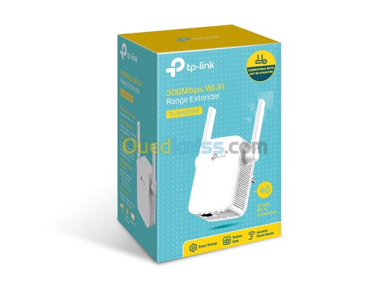 RÉPÉTEUR WiFi TP-LINK TL-WA855RE-POINT DACCÈS -WI-FI 4 - 300 MBPS- PLUG WALL - BLANC