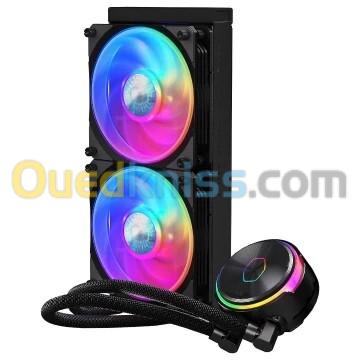 COOLER MASTER MASTERLIQUID PL240 FLUX - WATERCOOLING ARGB BLACK - INTEL ET AMD - 2 FAN LED 120MM 2