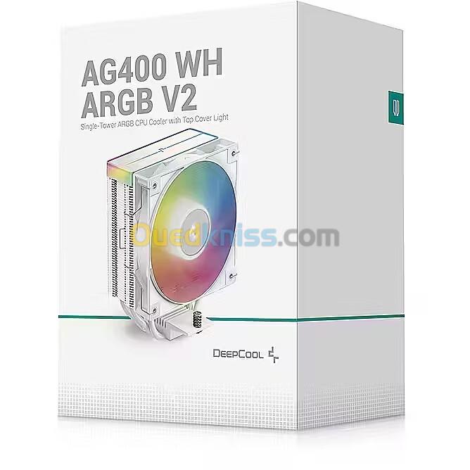DEEPCOOL AG400 ARGB V2 - AIRCOOLING 120 MM - INTEL & AMD - ARGB - 220W TDP - 2000 RPM - WHITE