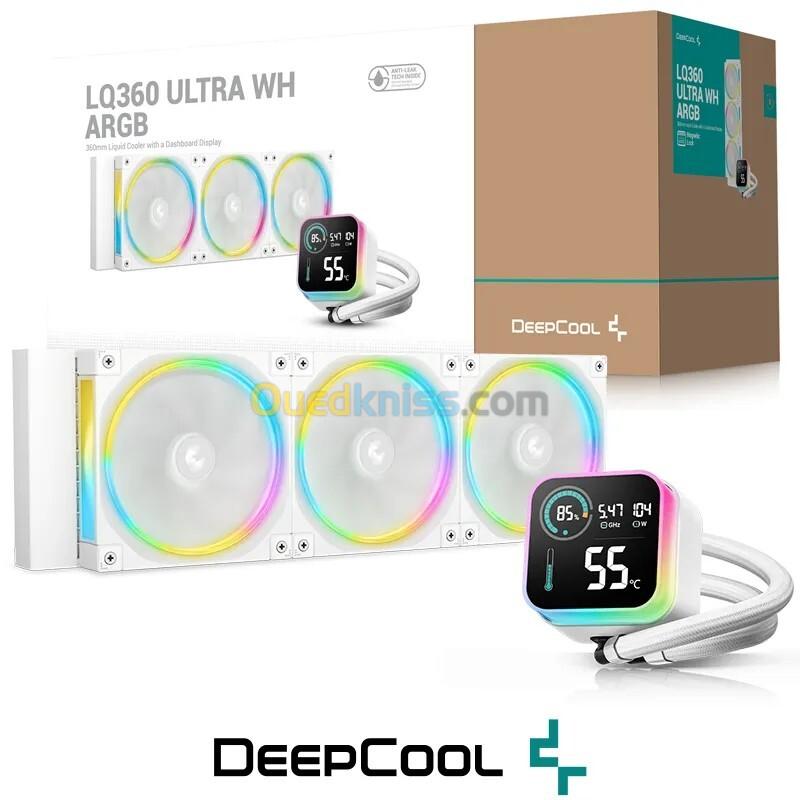 DEEPCOOL LQ360 ULTRA - WATERCOOLING ÉCRAN DIGITAL LCD - NTEL & AMD - ARGB - ÉCRAN LCD - ANTILEAK - 3400RPM - WHITE