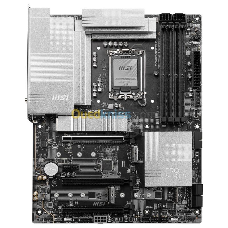 MSI PRO Z890-P WIFI - ATX SOCKET 185 - INTEL Z890 - 4X DDR5 - WI-FI 7 - 9200 MHz -M.2 PCIE 5.0 -LAN5 3