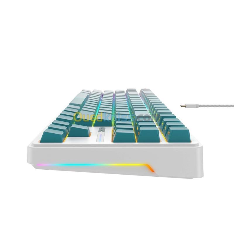 HAVIT KB901L - CLAVIER MÉCANIQUE GAMING - RGB BACKLIT - SWITCHES RED - 88 TOUCHES - ANTI-GHOSTING - DESIGN GAMING - WHITE 4