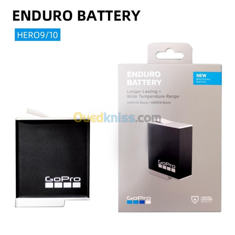  GoPro Batterie Enduro Rechargeable Pour Caméra HERO10 - HERO9 - Black